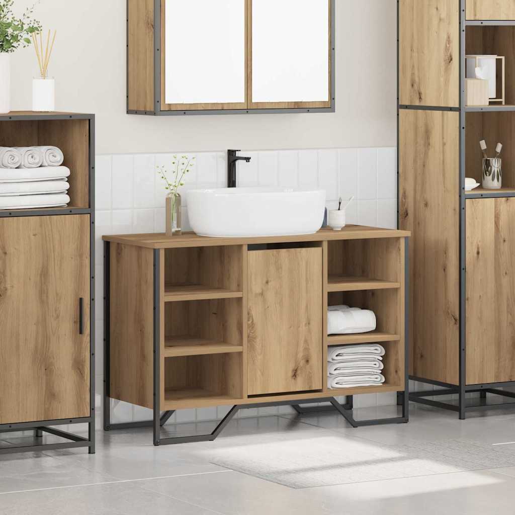 Ντουλάπα Νιπτήρα Mπάνιου με ράφι Artisan Oak 91 x 35 x 60 εκ - Pakobazaar