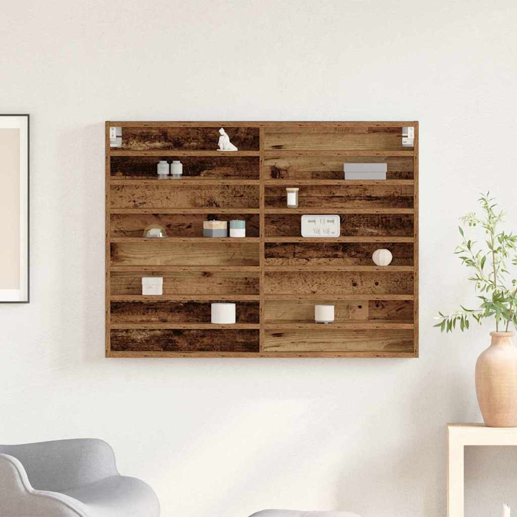 Βιτρίνα με ράφι Παλιό ξύλο 100 x 8,5 x 75 cm Επεξεργασμένο ξύλο