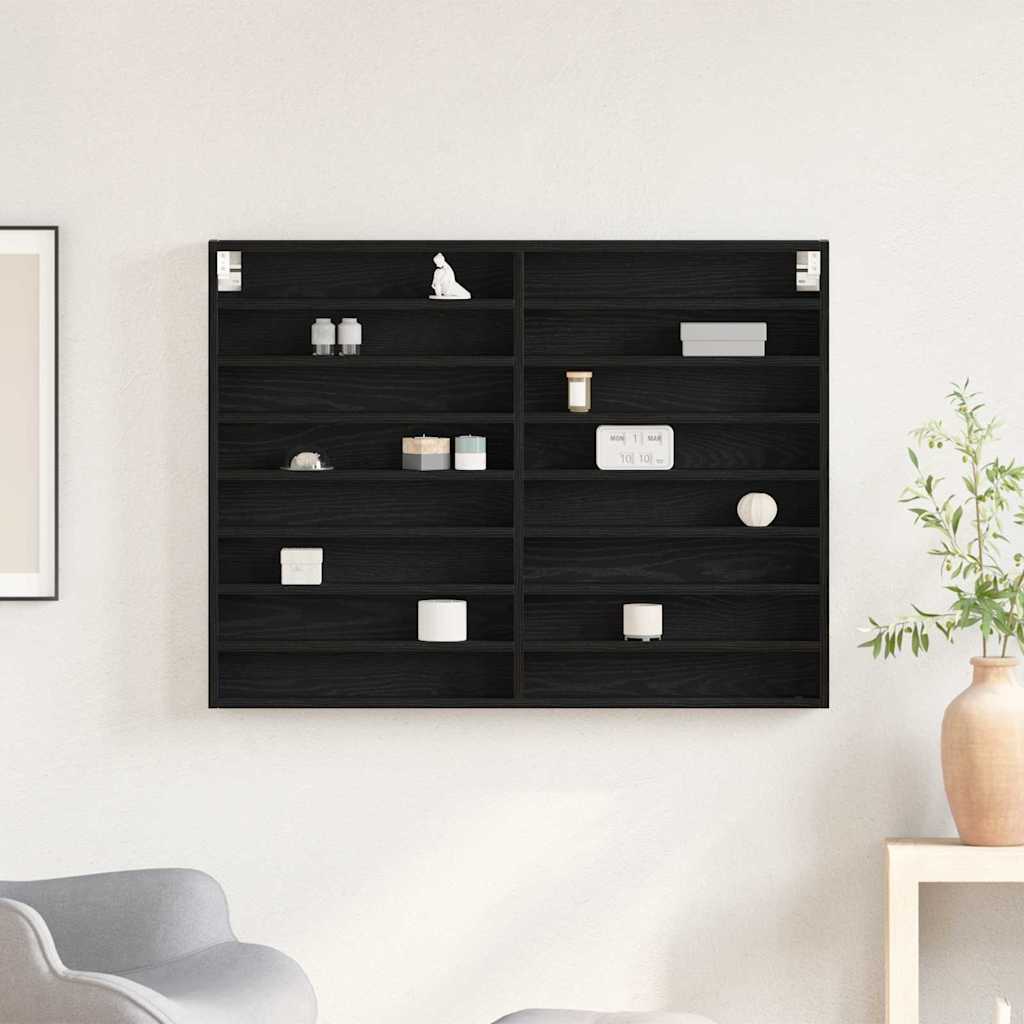 Βιτρίνα με ράφι Μαύρη Οξυά 100 x 8,5 x 75 cm Επεξεργασμένο ξύλο - Pakobazaar