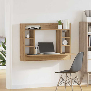 Επιτοίχιο γραφείο με ράφι artisan δρυς 105 x 48 x 75 εκ. - Pakobazaar