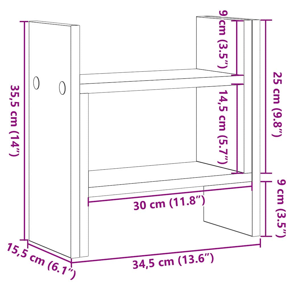 Οργανωτής Γραφείου Μαύρη Δρυς 50 x 15,5 x 35,5 εκ.