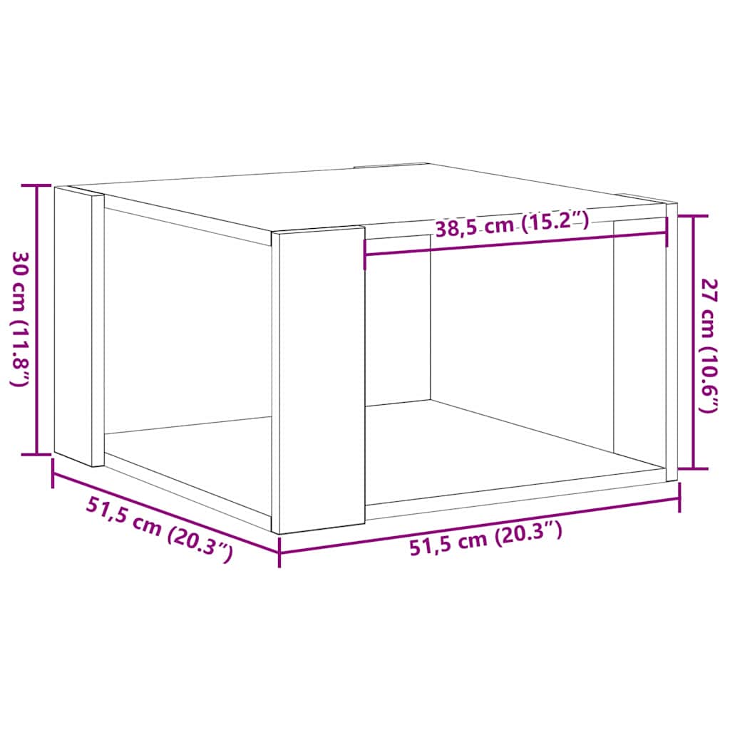 Τραπεζάκι σαλονιού Παλιό Ξύλο 51,5 x 51,5 x 30 εκ - Pakobazaar