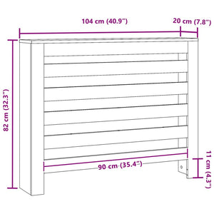 Καπάκι Καλοριφέρ Μαύρη Δρυς 104 x 20 x 82 cm Επεξεργασμένο Ξύλο