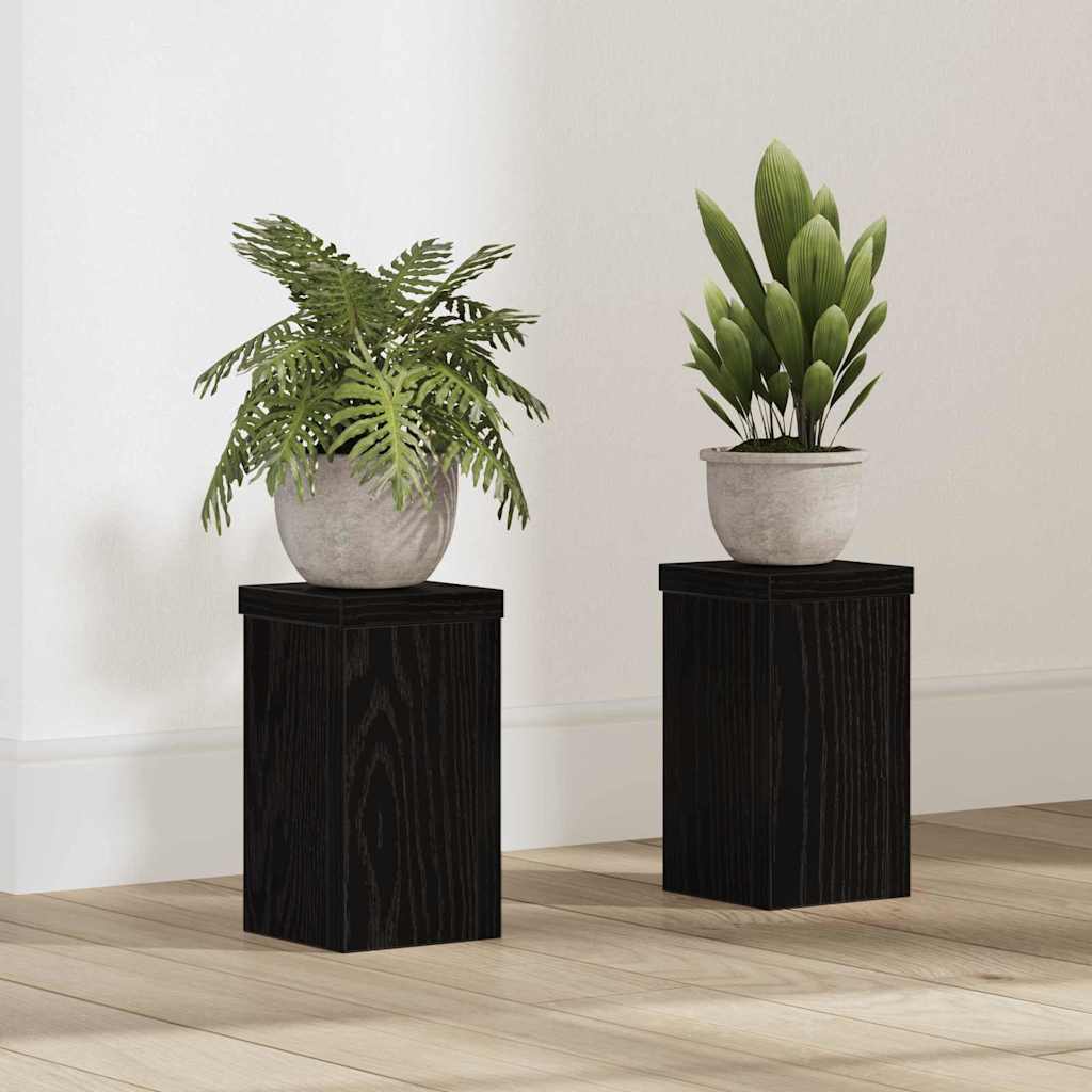 Βάση φυτών 2 pcs Μαύρη Οξυά 10 x 10 x 18 cm Επεξεργασμένο ξύλο