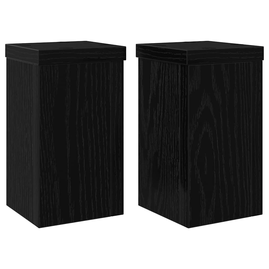 Βάση φυτών 2 pcs Μαύρη Οξυά 10 x 10 x 18 cm Επεξεργασμένο ξύλο