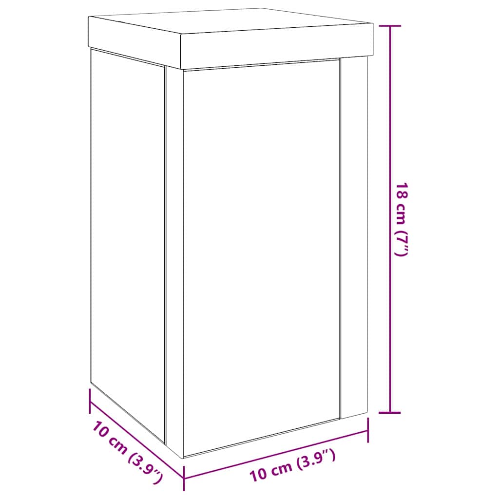 Βάση φυτών 2 pcs Μαύρη Οξυά 10 x 10 x 18 cm Επεξεργασμένο ξύλο