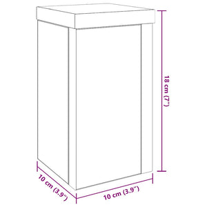 Βάση φυτών 2 τεμ. Μαύρη Δρυς 10 x 10 x 18 cm Επεξεργασμένο Ξύλο