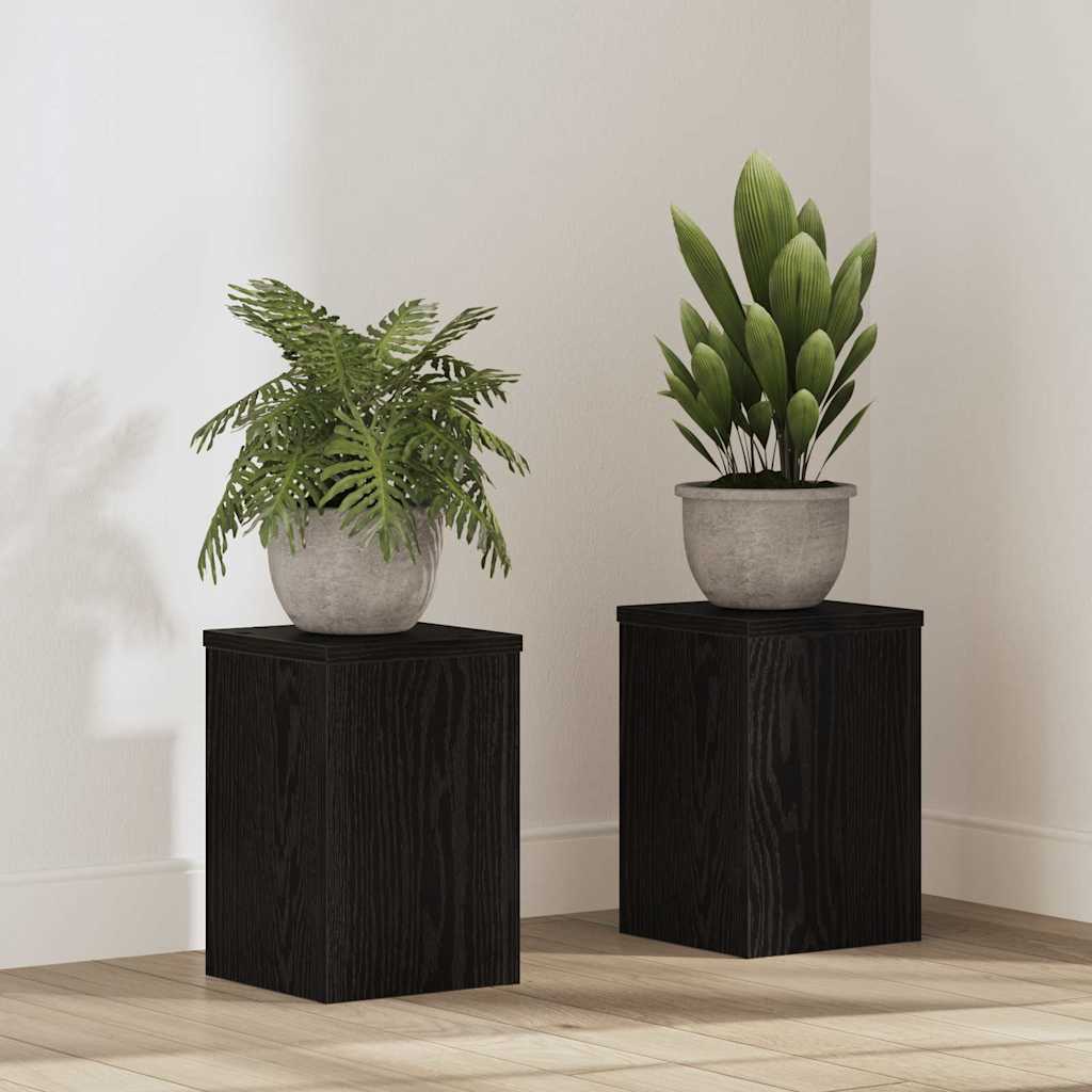 Βάση φυτών 2 pcs Μαύρη Οξυά 20 x 20 x 30 cm Επεξεργασμένο ξύλο