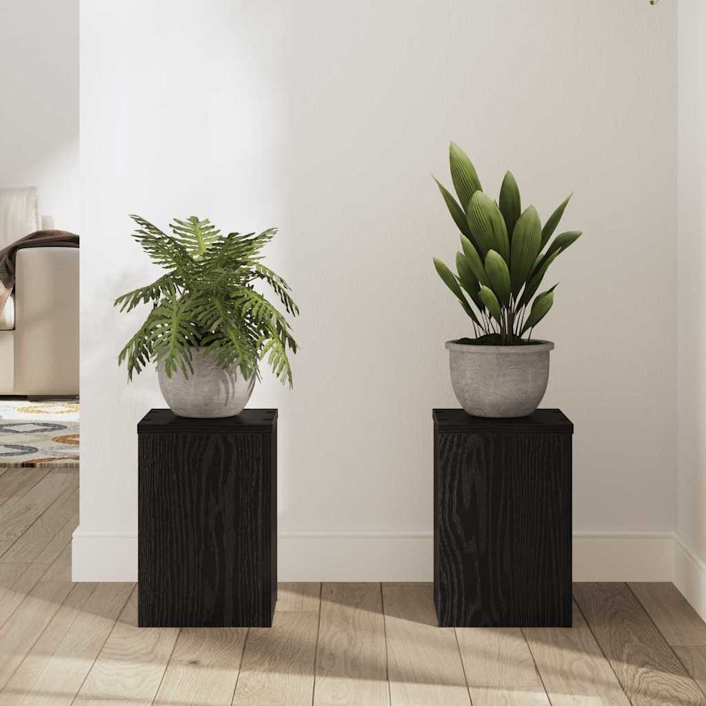 Βάση φυτών 2 pcs Μαύρη Οξυά 20 x 20 x 30 cm Επεξεργασμένο ξύλο
