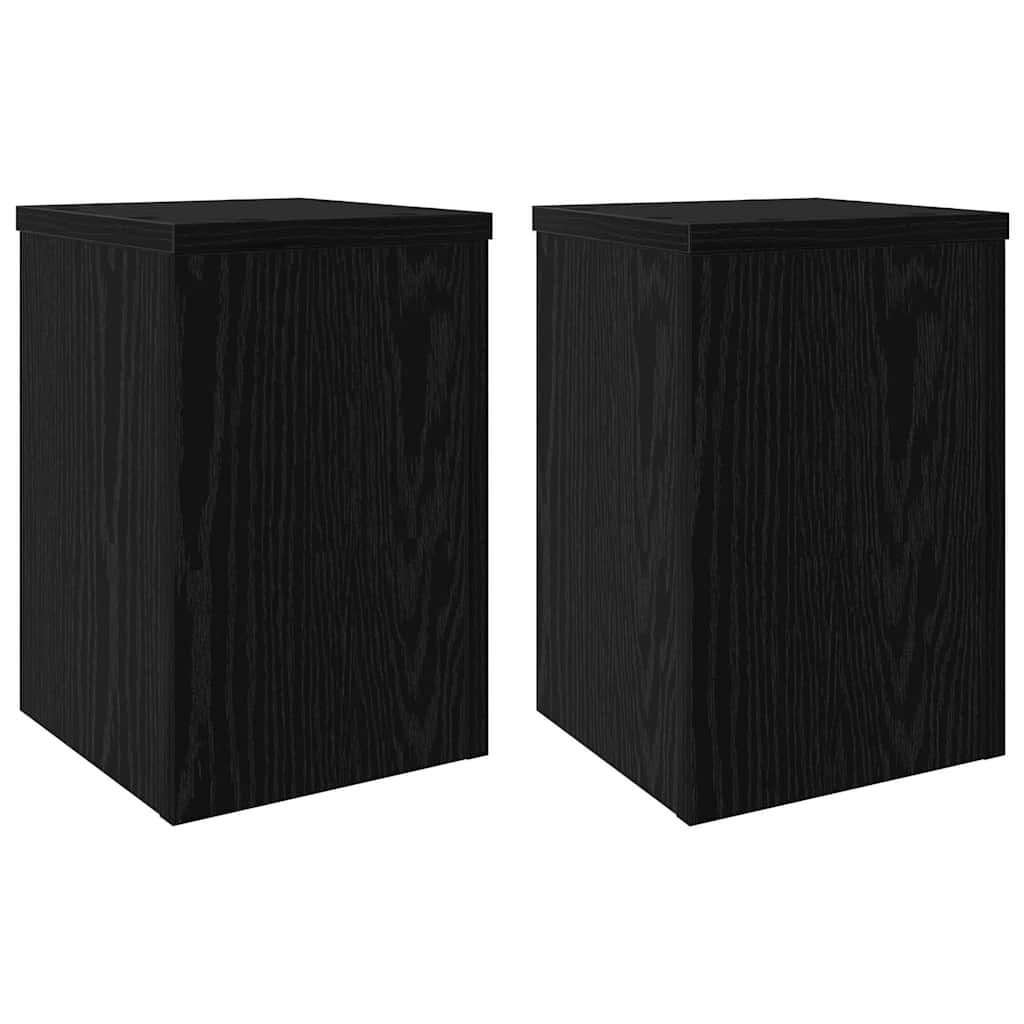 Βάση φυτών 2 pcs Μαύρη Οξυά 20 x 20 x 30 cm Επεξεργασμένο ξύλο