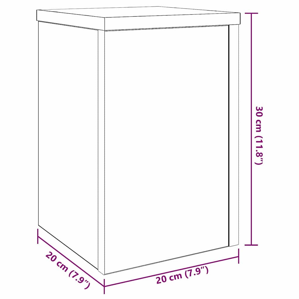 Βάση φυτών 2 pcs Μαύρη Οξυά 20 x 20 x 30 cm Επεξεργασμένο ξύλο