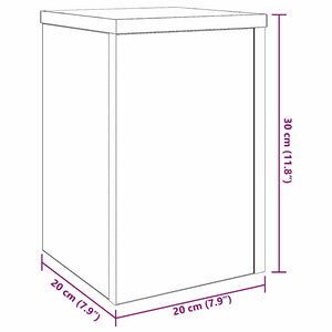 Βάση φυτών 2 τεμ. Μαύρη Δρυς 20 x 20 x 30 cm Επεξεργασμένο Ξύλο