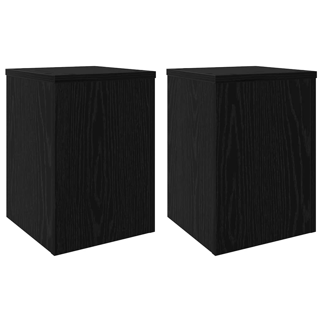 Βάση φυτών 2 τεμ. Μαύρη Δρυς 25 x 25 x 35 cm Επεξεργασμένο Ξύλο