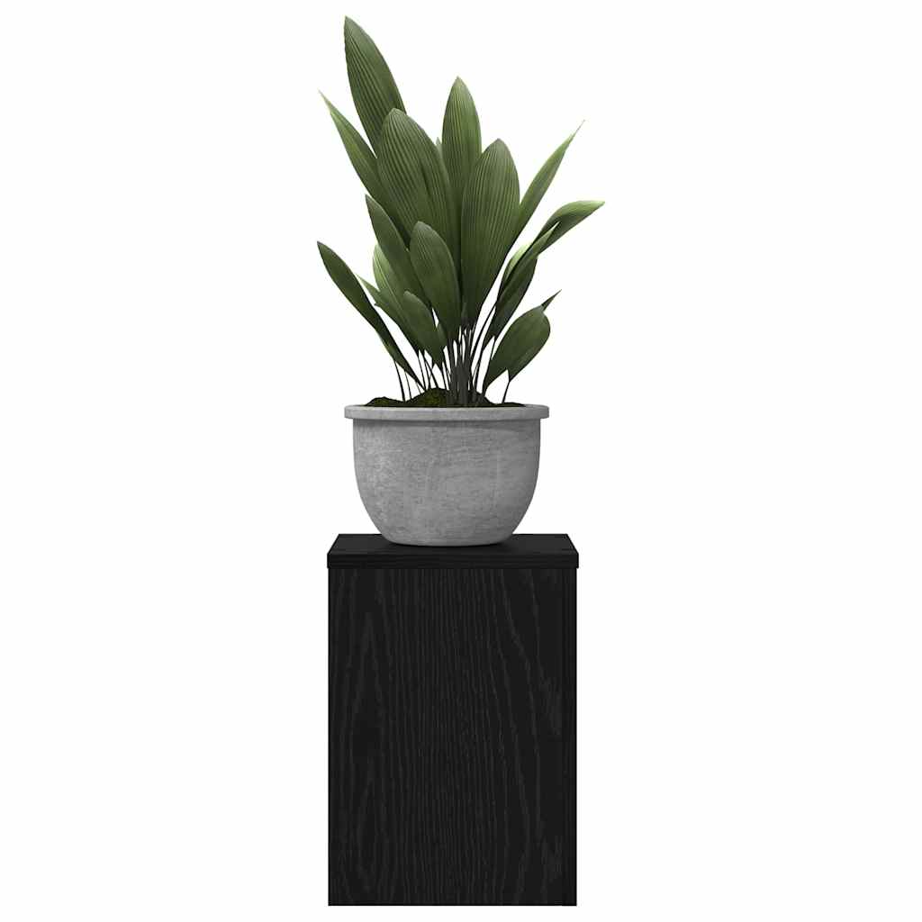 Βάση φυτών 2 τεμ. Μαύρη Δρυς 25 x 25 x 35 cm Επεξεργασμένο Ξύλο
