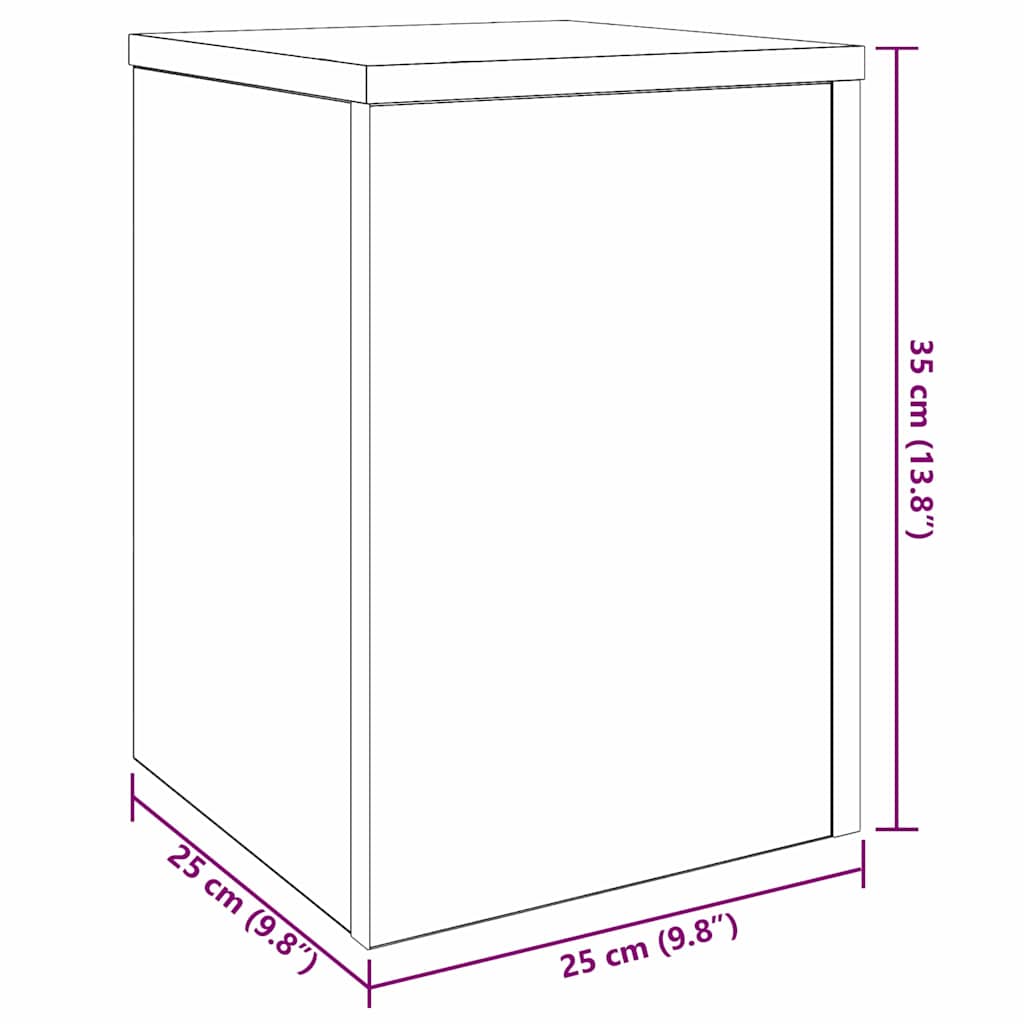 Βάση φυτών 2 τεμ. Μαύρη Δρυς 25 x 25 x 35 cm Επεξεργασμένο Ξύλο