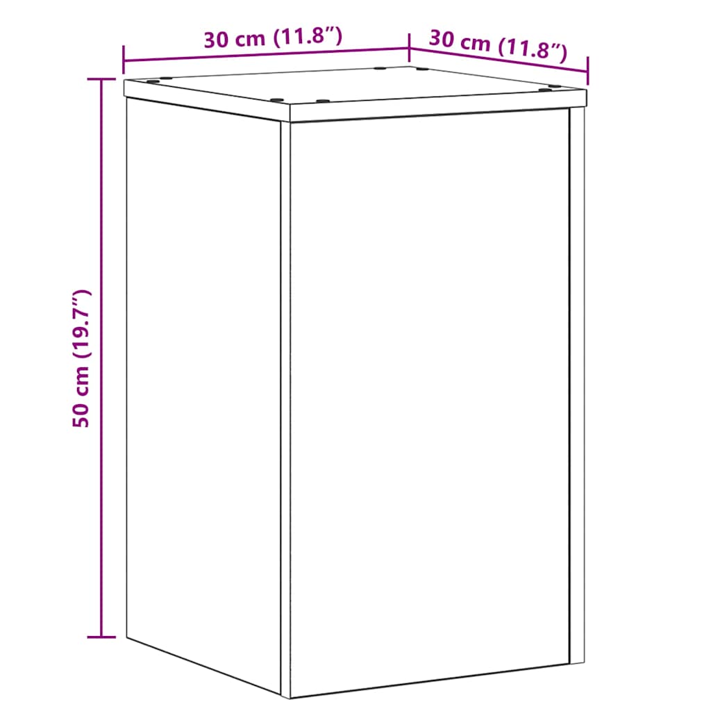 Βάση φυτών 2 pcs Μαύρη Οξυά 30 x 30 x 50 cm Επεξεργασμένο ξύλο - Pakobazaar