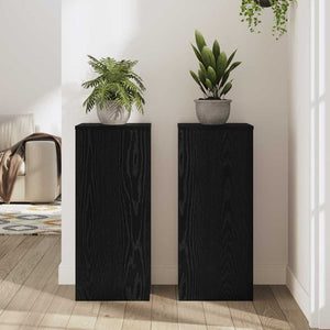 Βάση φυτών 2 pcs Μαύρη Οξυά 30 x 30 x 70 εκ. Επεξεργασμένο ξύλο - Pakobazaar