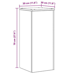 Βάση φυτών 2 pcs Μαύρη Οξυά 30 x 30 x 70 εκ. Επεξεργασμένο ξύλο - Pakobazaar