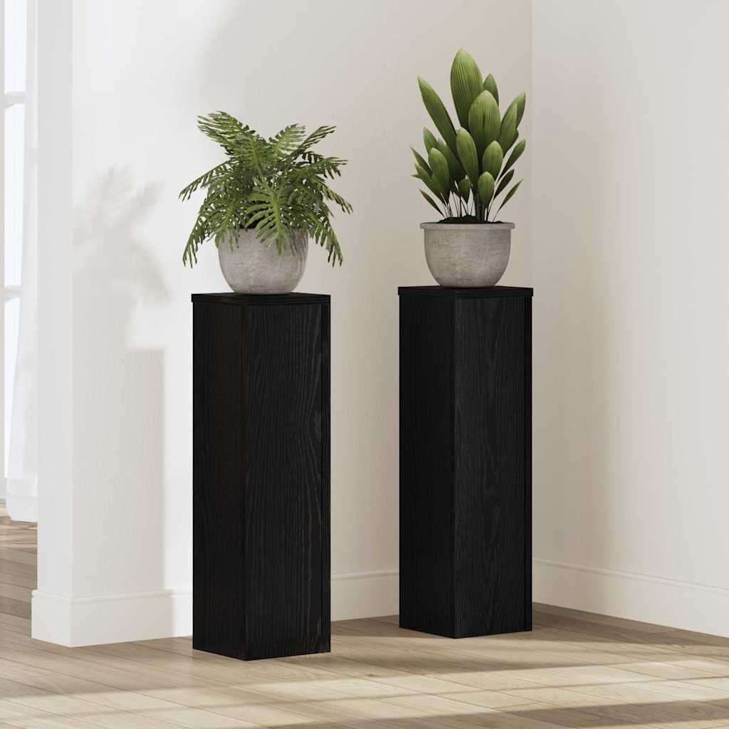 Βάση φυτών 2 pcs Μαύρη Οξυά 17 x 17 x 60 cm Επεξεργασμένο ξύλο - Pakobazaar