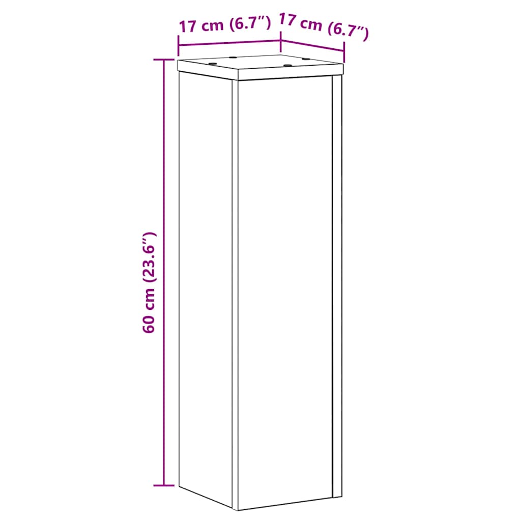 Βάση φυτών 2 pcs Μαύρη Οξυά 17 x 17 x 60 cm Επεξεργασμένο ξύλο - Pakobazaar