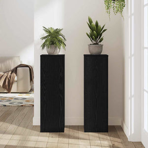 Βάση φυτών 2 pcs Μαύρη Οξυά 25 x 25 x 80 cm Επεξεργασμένο ξύλο - Pakobazaar
