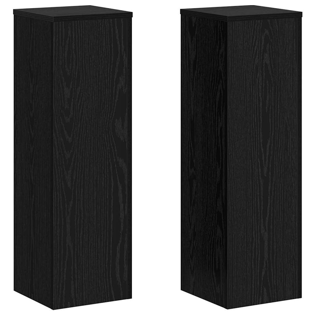 Βάση φυτών 2 pcs Μαύρη Οξυά 25 x 25 x 80 cm Επεξεργασμένο ξύλο - Pakobazaar