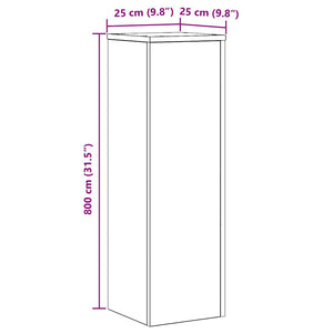 Βάση φυτών 2 pcs Μαύρη Οξυά 25 x 25 x 80 cm Επεξεργασμένο ξύλο - Pakobazaar