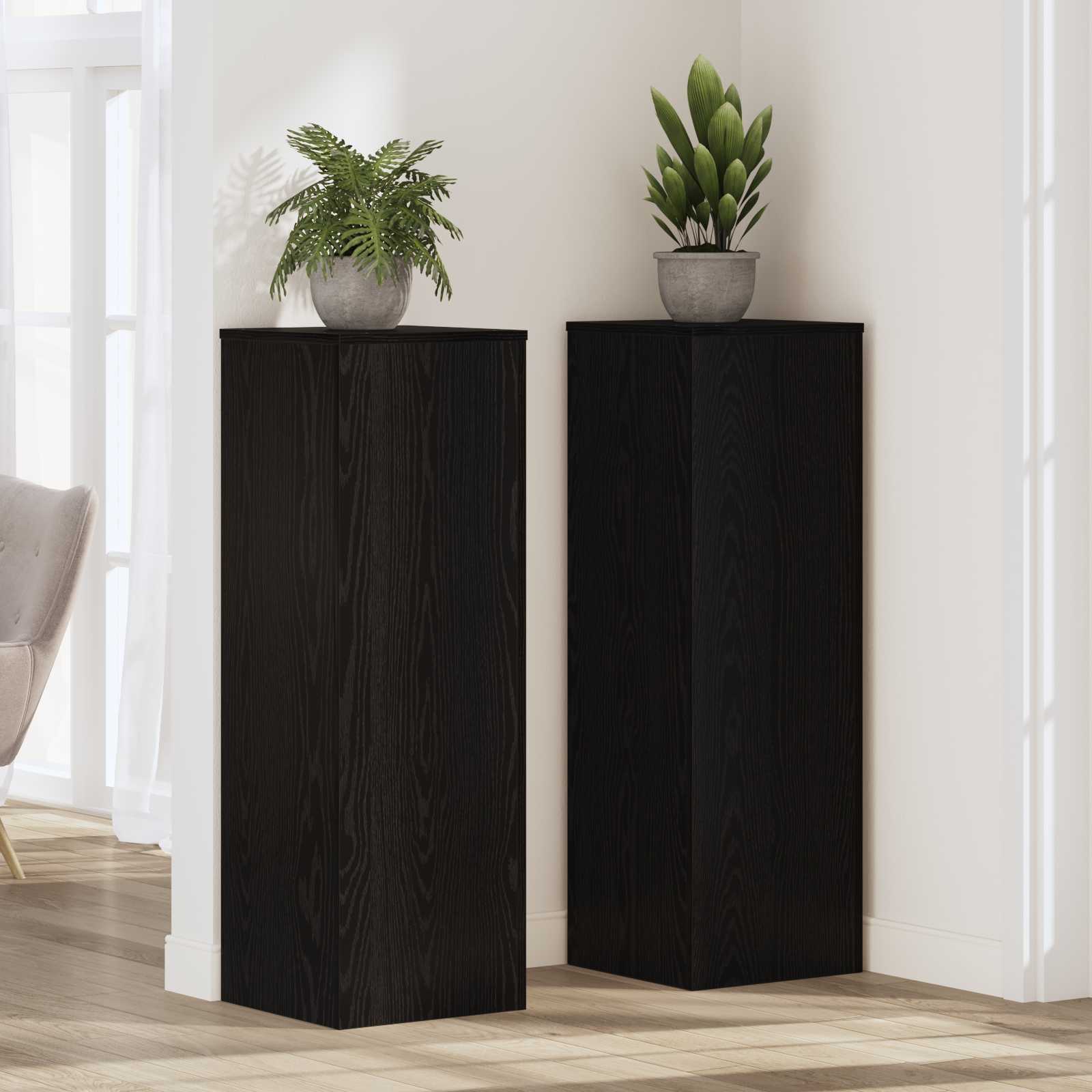 Βάση φυτών Μαύρη Οξυά 33 x 33 x 100 cm Επεξεργασμένο ξύλο - Pakobazaar