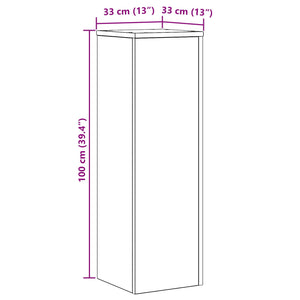 Βάση φυτών Μαύρη Οξυά 33 x 33 x 100 cm Επεξεργασμένο ξύλο - Pakobazaar