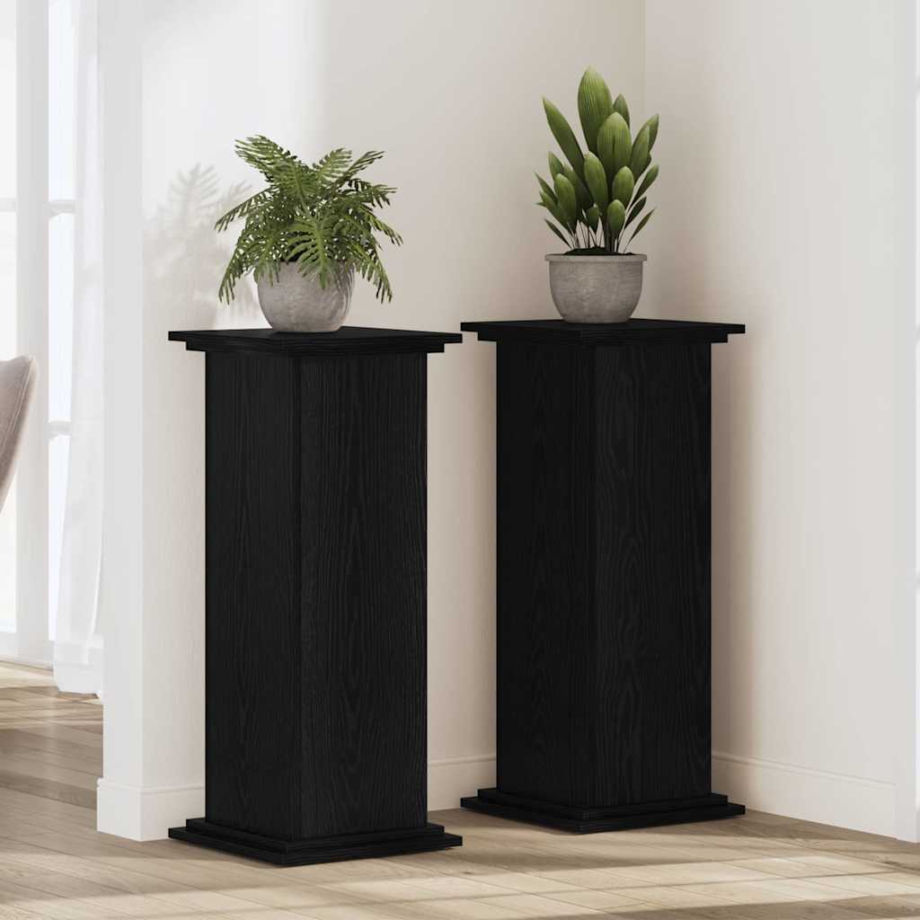 Βάση φυτών Μαύρη Οξυά 33 x 33 x 100 cm Επεξεργασμένο ξύλο - Pakobazaar