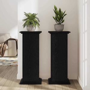 Βάση φυτών Μαύρη Οξυά 33 x 33 x 100 cm Επεξεργασμένο ξύλο - Pakobazaar