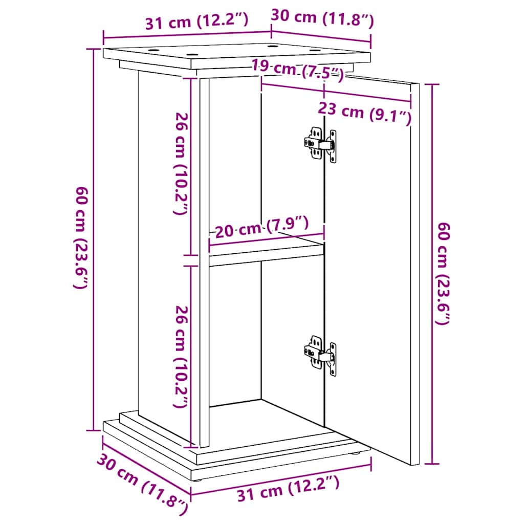 Ράφι Έκθεσης Μαύρη Οξυά 31 x 30 x 60 cm Επεξεργασμένο ξύλο - Pakobazaar