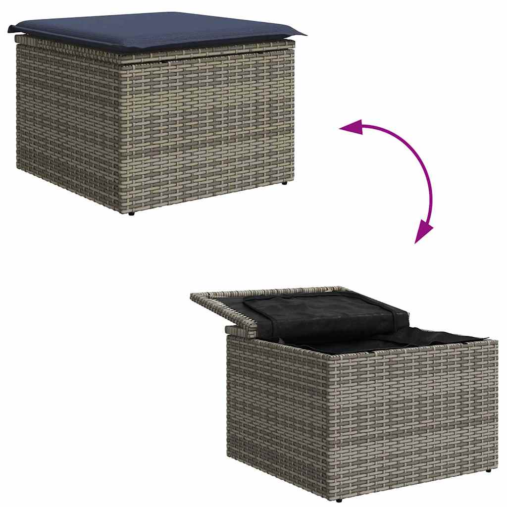 Σετ Καναπέ Κήπου με μαξιλάρι 8 pcs Γκρι συνθετικό ρατάν - Pakobazaar