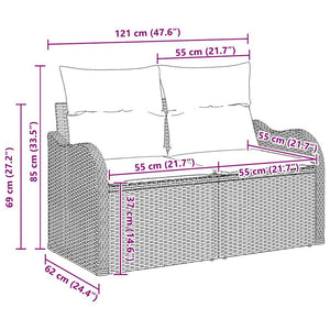 Σετ Καναπέ Κήπου 9 τμχ. Μπεζ συνθετικό ρατάν
