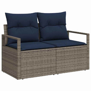 Σετ Καναπέ Κήπου με μαξιλάρι 6 pcs Γκρι συνθετικό ρατάν - Pakobazaar