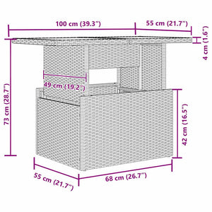 Σετ Καναπέ Κήπου 7 τμχ. Ανοιχτό γκρι συνθετικό ρατάν