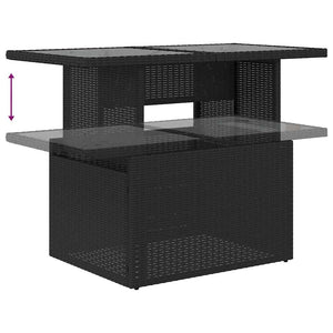 Σετ Καναπέ Κήπου με μαξιλάρι 9 pcs Μαύρο Πολυ ράταν - Pakobazaar