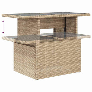 Σετ Καναπέ Κήπου με μαξιλάρι 7 pcs Μπεζ Πολυ ράταν - Pakobazaar