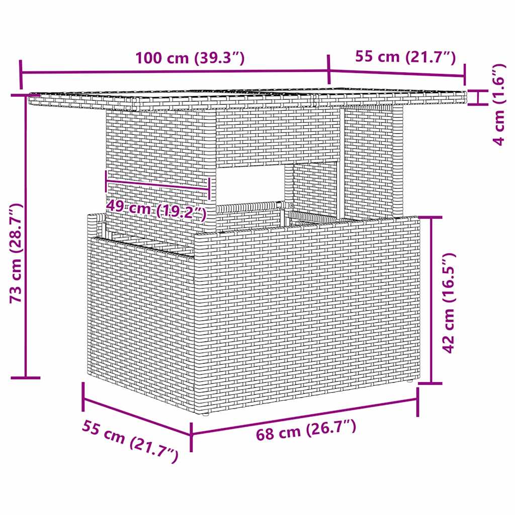 Σετ Καναπέ Κήπου 7 pcs Μπεζ και Κρέμα συνθετικό ρατάν - Pakobazaar