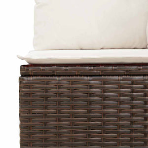 Σετ Καναπέ Κήπου 6 τμχ. Καφέ και Κρέμα συνθετικό ρατάν