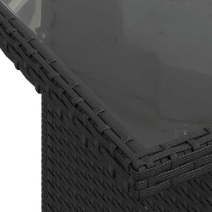 Σετ Καναπέ Κήπου 8 pcs Μαύρο και μπλε συνθετικό ρατάν - Pakobazaar
