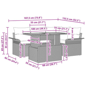 Σετ Καναπέ Κήπου με μαξιλάρι με αποθήκευση 5 pcs Μαύρο και μπλε - Pakobazaar