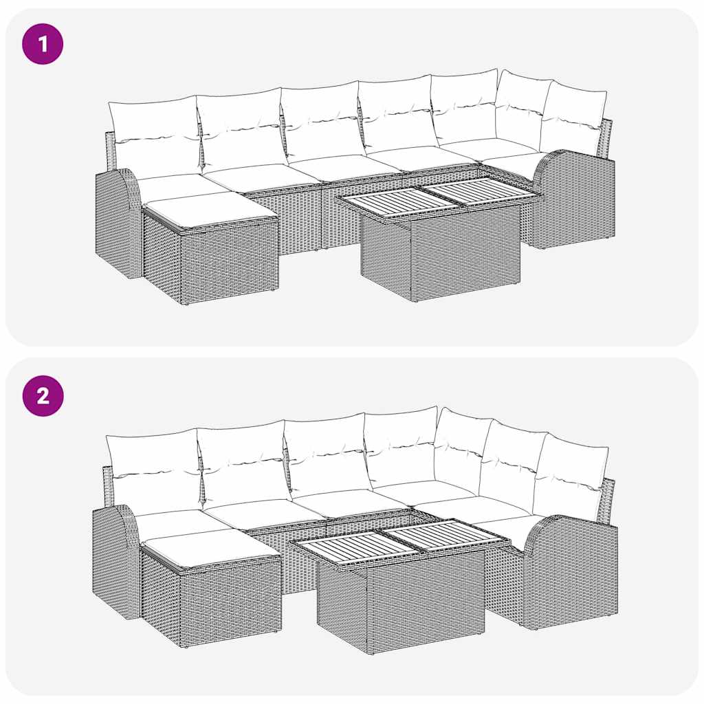 Σετ Καναπέ Κήπου με μαξιλάρι 8 pcs Γκρι