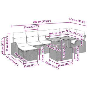 Σετ Καναπέ Κήπου 8 τμχ. Μαύρο