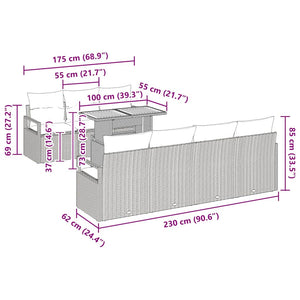 Σετ Καναπέ Κήπου με μαξιλάρι με μαξιλάρι 8 pcs Μπεζ και Κρέμα - Pakobazaar