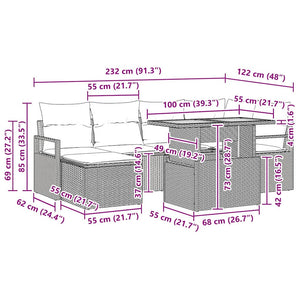 Σετ Καναπέ Κήπου 7 pcs Μπεζ και Κρέμα - Pakobazaar