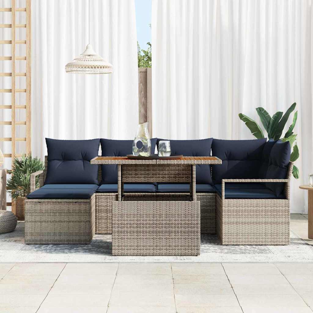 Σέτ φαγητού για κήπο με μαξιλάρι 7 pcs Γκρι και Ναυτικό - Pakobazaar