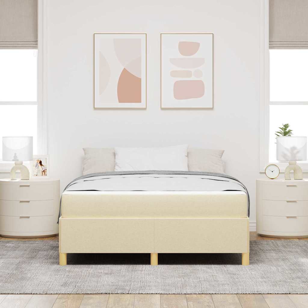 Σκελετός Κρεβατιού με στρώμα Κρεμ 140 x 200 cm ύφασμα
