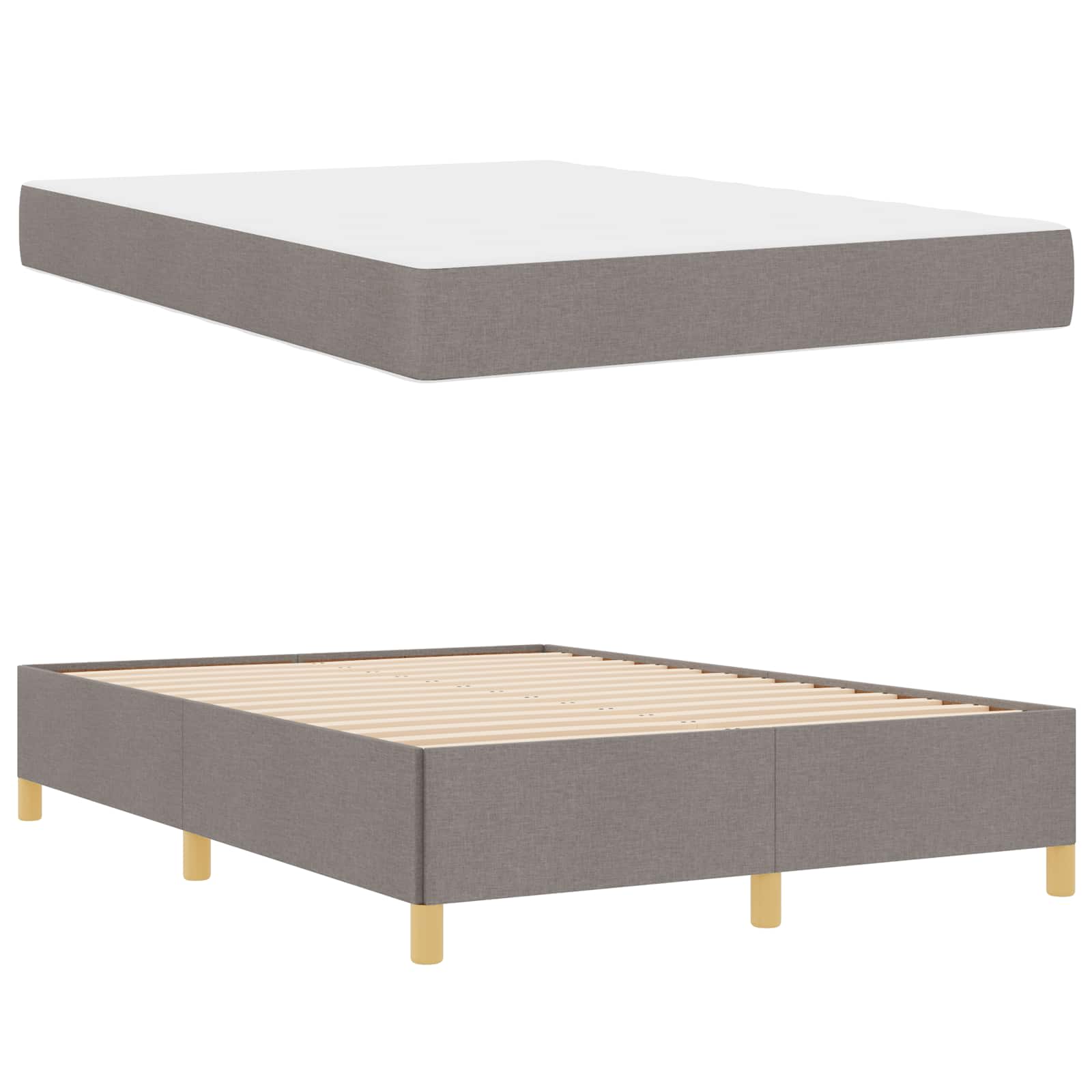 Σκελετός Κρεβατιού με στρώμα Taupe 160 x 200 cm ύφασμα - Pakobazaar