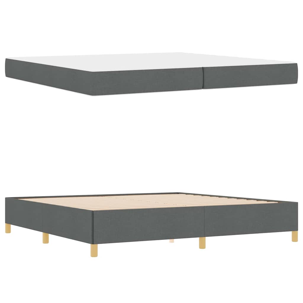 Σκελετός Κρεβατιού με στρώμα Σκούρο Γκρι 200 x 200 cm ύφασμα - Pakobazaar